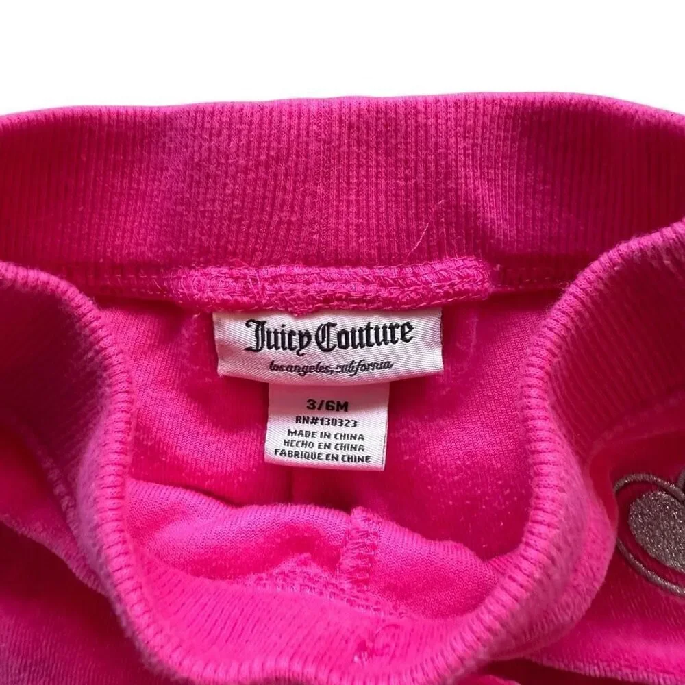 Baby girl juicy couture pink velour pants 3-6M